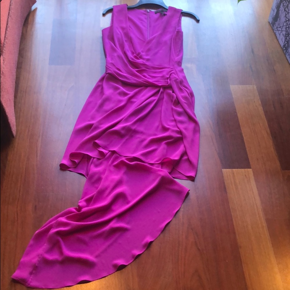 BCBG Maxazria Magenta Abey low to high dress - 4 - Picture 4 of 5
